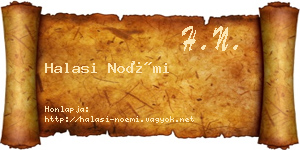 Halasi Noémi névjegykártya